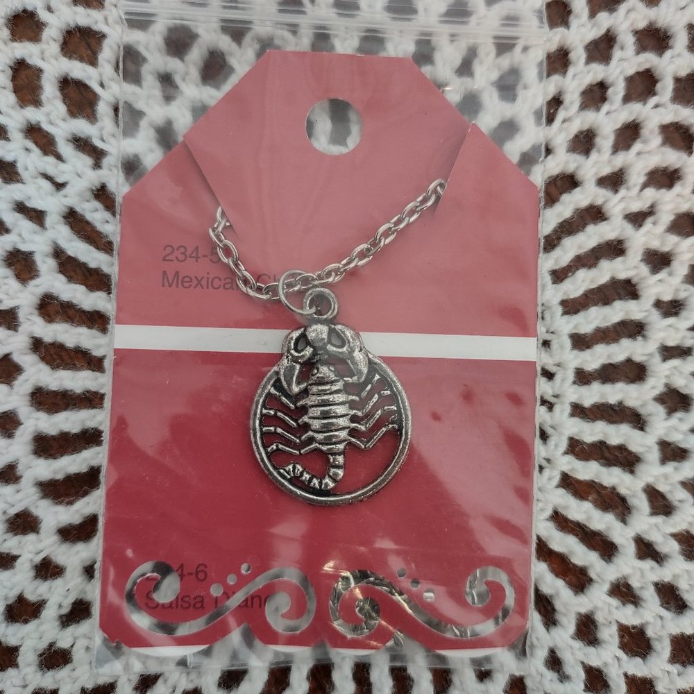 Rag Frog revival tiny scorpion pendant necklace 18"